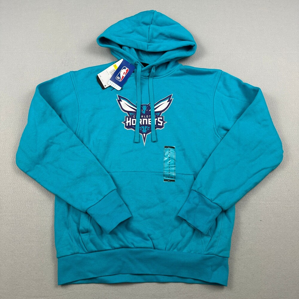 Charlotte Hornets Hoodie Men Small Blue Jordan Sweatshirt Pullover Dri Fit NBA S